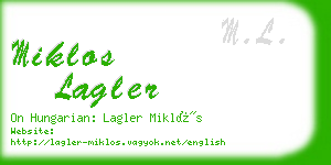 miklos lagler business card